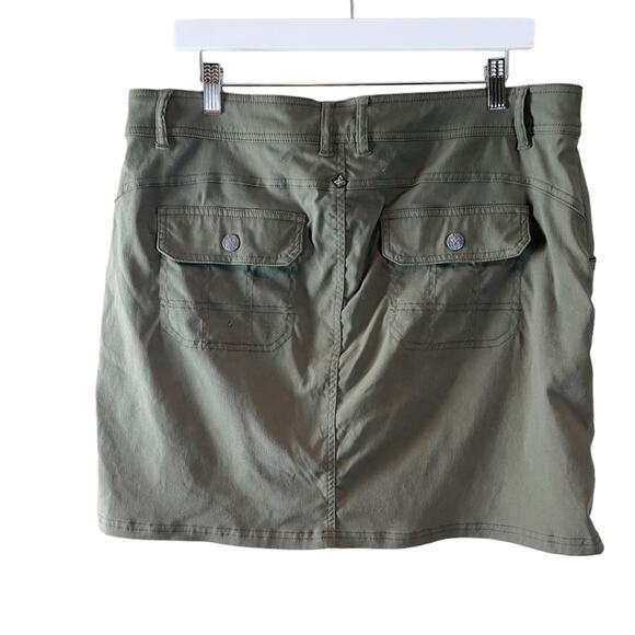 prAna Celesta‎ Skort Womens Stretch Slate Green Hybrid In Out of Water Sz 14 - Picture 6 of 6